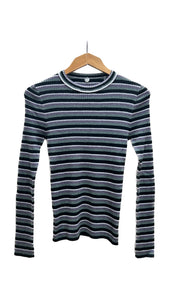 Annie Stripe Tee in Greens | Margaret O'Leary