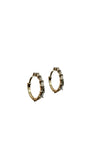14k Gold Miniature Hoops with Baguette Diamond Stones | Shree Jewelers