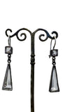 Clear Quartz Square and Elongated Triangle Drop Earrings | Jane Diaz
