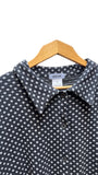 Polka Dot Collared Blouse in Charcoal & Gray | IRIDIUM