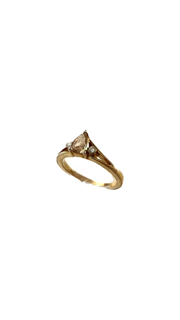 Champagne Diamond with Surrounding Accent Diamonds in Size 7 | Shree