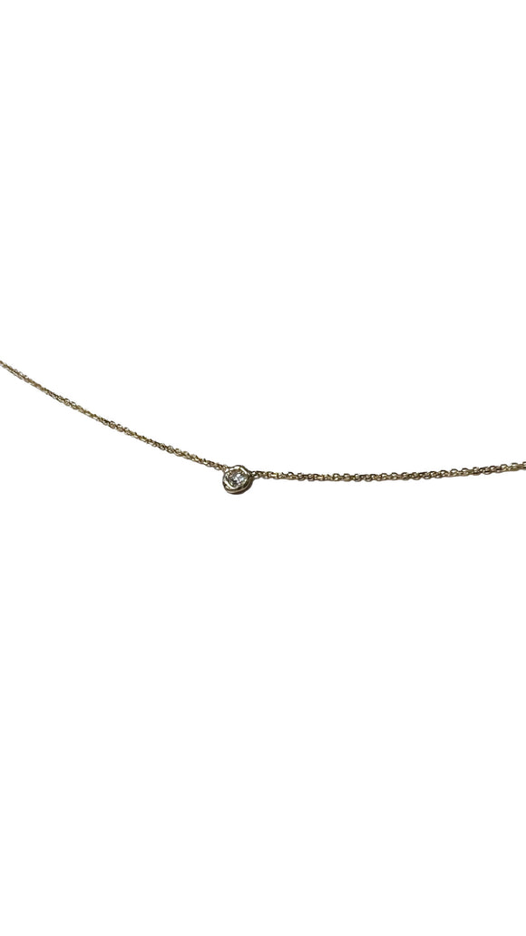 14k Yellow Gold Tiny Rose Cut Diamond Necklace | Sirciam