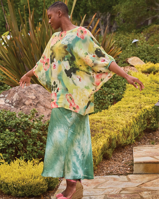Bryn Walker | Green Watercolor Skirt
