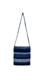 Handwoven Cotton Shoulder Bag in Blue Stripe | Wooven