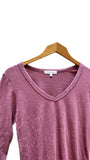 3/4 Sleeve Relaxed V-Neck in Rose Ash | Mododoc