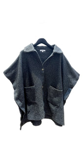 Buttoned Sweater Jacket in Charcoal | Mododoc