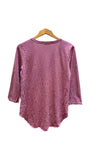 3/4 Sleeve Relaxed V-Neck in Rose Ash | Mododoc