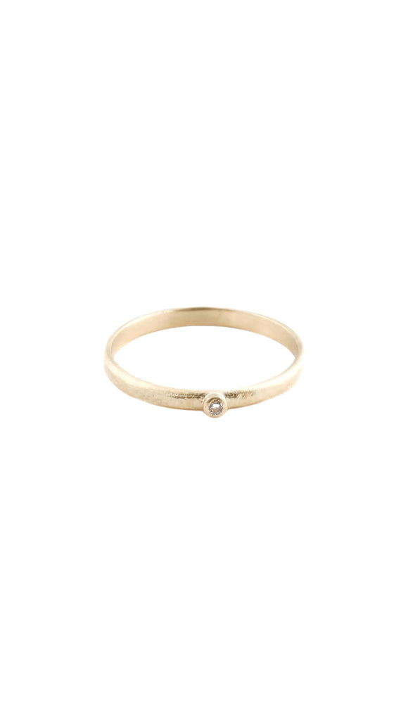14k Gold One Diamond Ring in Size 7 | Lauren Wolf