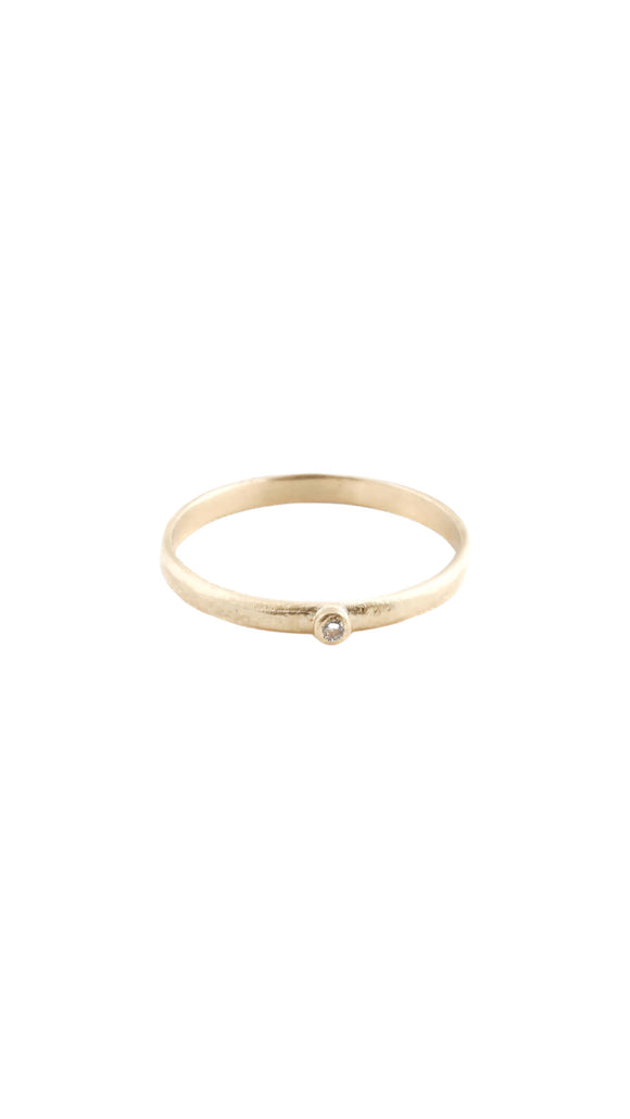 14k Gold One Diamond Ring in Size 8 | Lauren Wolf