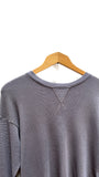 Long Sleeve Waffle Top in Silver Smoke | Mododoc