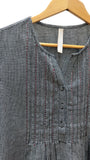 Vienna Pleated Dress in Woven Check Black | Mata Traders