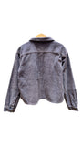 Cropped Corduroy Jacket in Silver Smoke | Mododoc