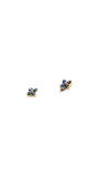 14k Gold Sapphire Flower Studs  | Shree Jewelers