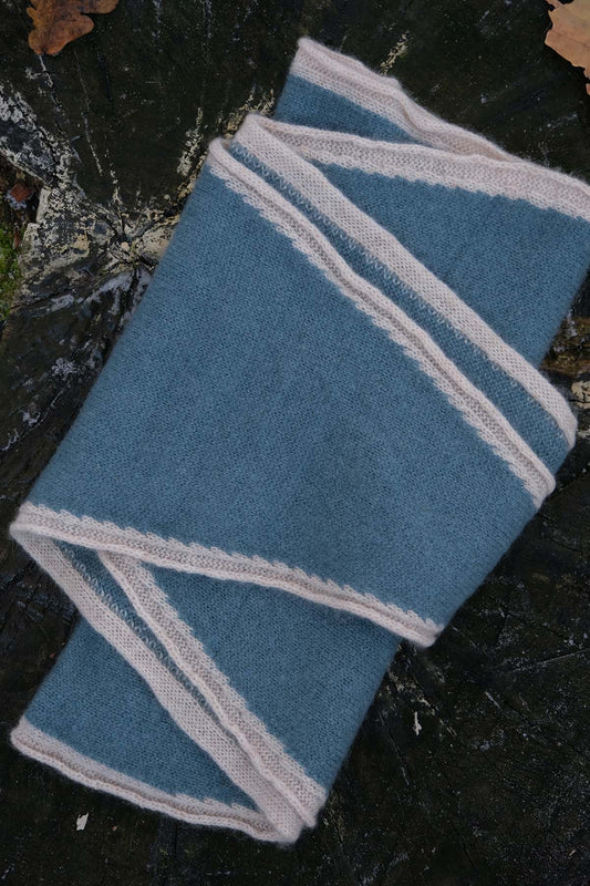 Austen Spindle-shaped Knitted Cashmere Scarf Air Force Blue