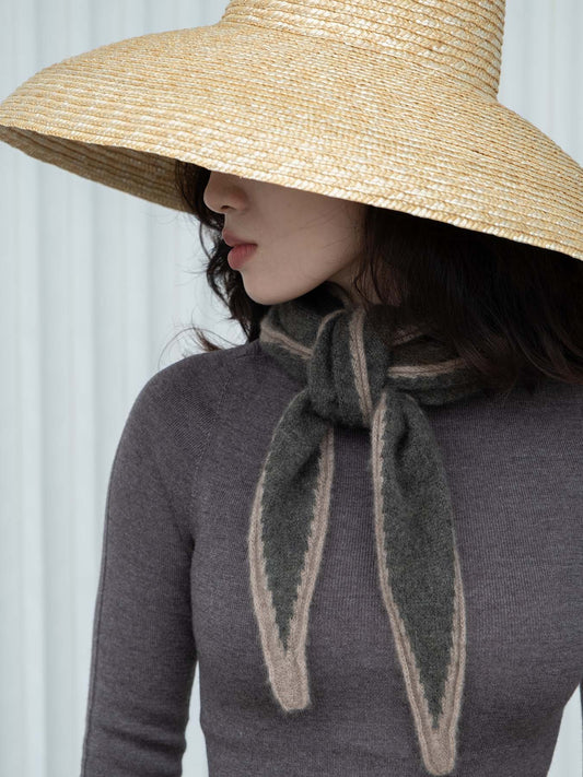 Austen Spindle-shaped Knitted Cashmere Scarf Forest Green