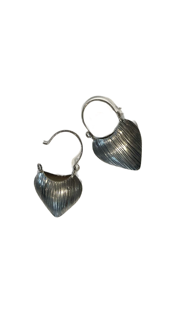 Hinged Hollow Heart Hoops | NOMAD