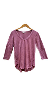 3/4 Sleeve Relaxed V-Neck in Rose Ash | Mododoc