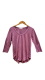 3/4 Sleeve Relaxed V-Neck in Rose Ash | Mododoc