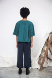 Shay Organic Cotton Jersey and Poplin Top in Pine / Beaumont Organics