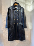 Faux Leather Long Coat by The Korner