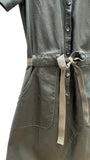 Jumpsuit Dress in Olive Green | Utility Canvas