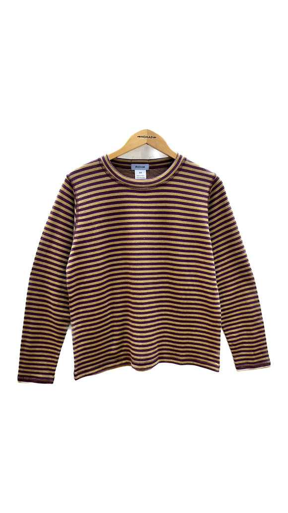 Long Sleeve Basic Tee in Bronze & Black Iris  | IRIDIUM