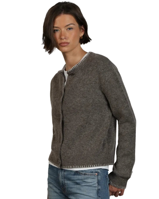 Dylan | Brown Brushed Sweater Cardigan