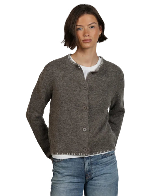 Dylan | Brown Brushed Sweater Cardigan