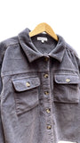 Cropped Corduroy Jacket in Silver Smoke | Mododoc