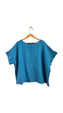 100% Linen Top in Teal Blue | Bryn Walker