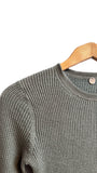 Shirttail Waffle Crew Top in Thyme | Margaret O'Leary