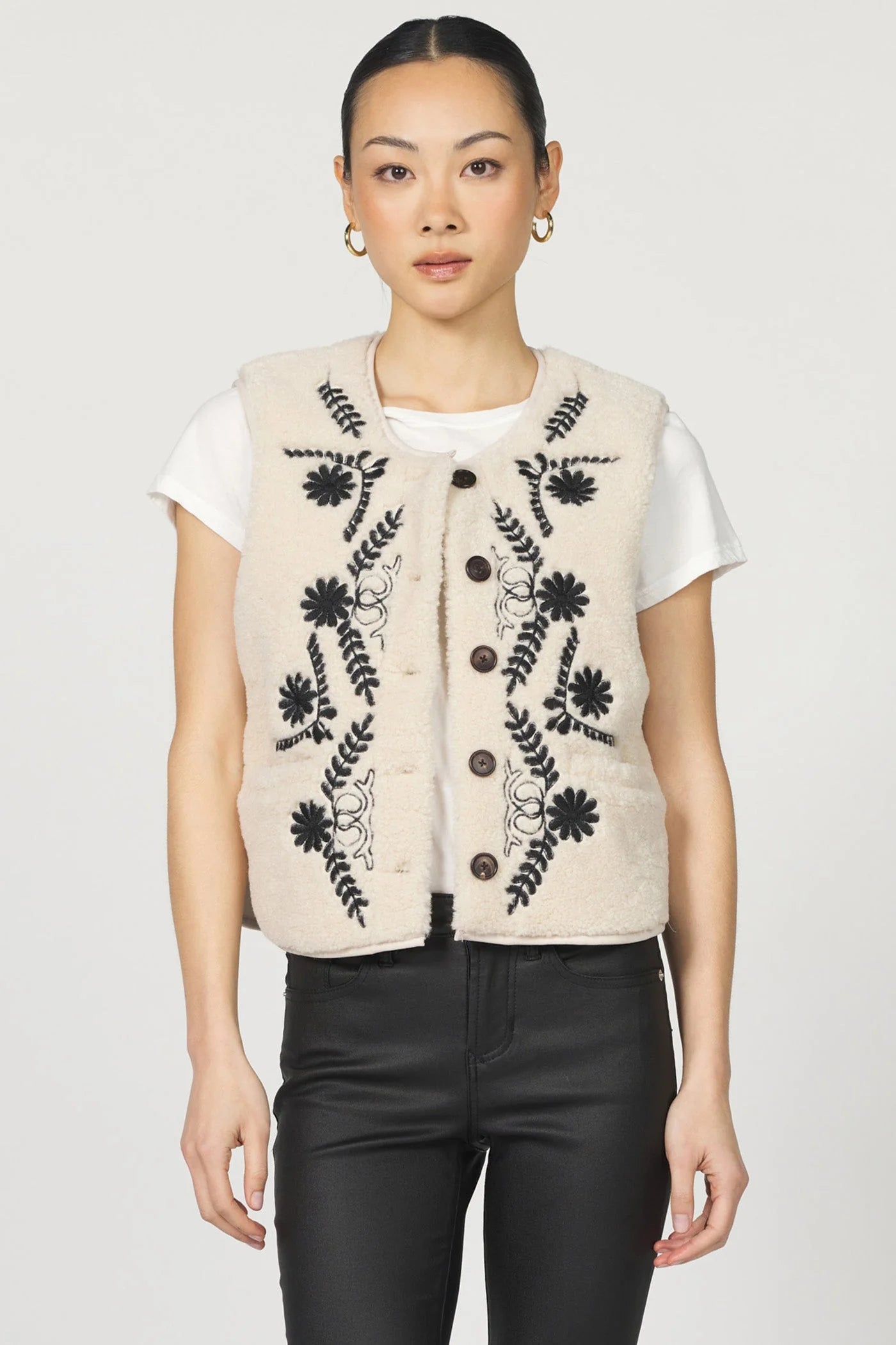 Adelaide Button Front Novelty Vest / Dear John