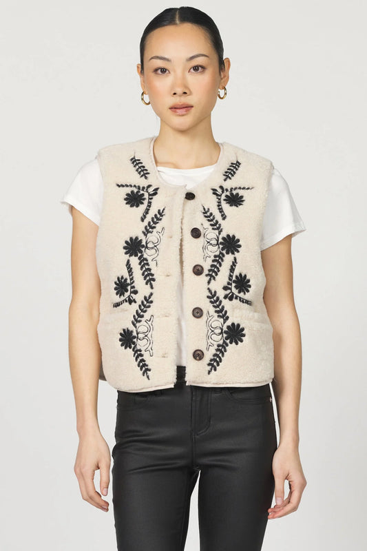 Adelaide Button Front Novelty Vest / Dear John
