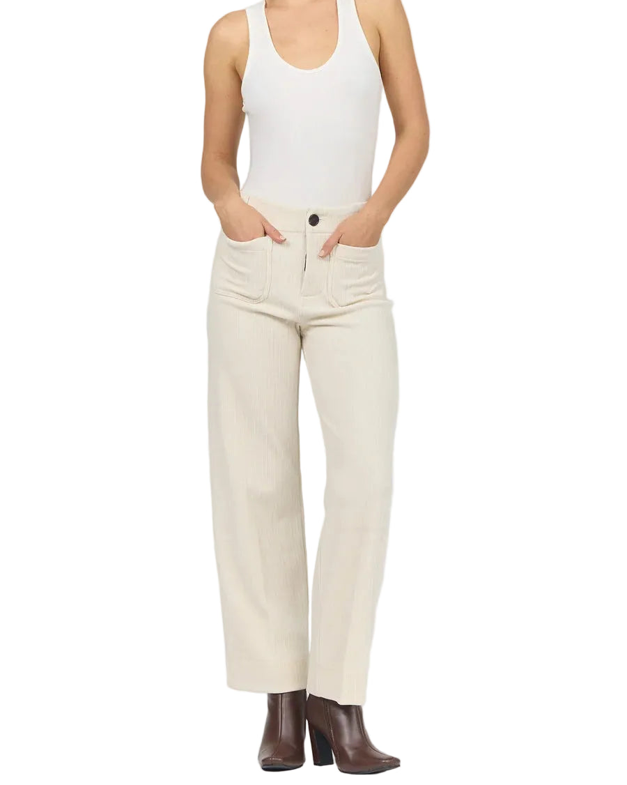 Dear John | Cream Cord High Rise Wide Leg Pants