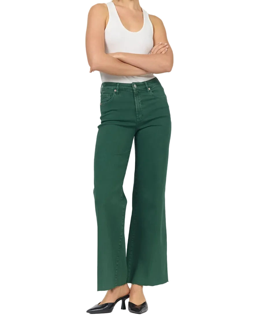 Dear John | Pine Green High Rise Wide Leg Jeans