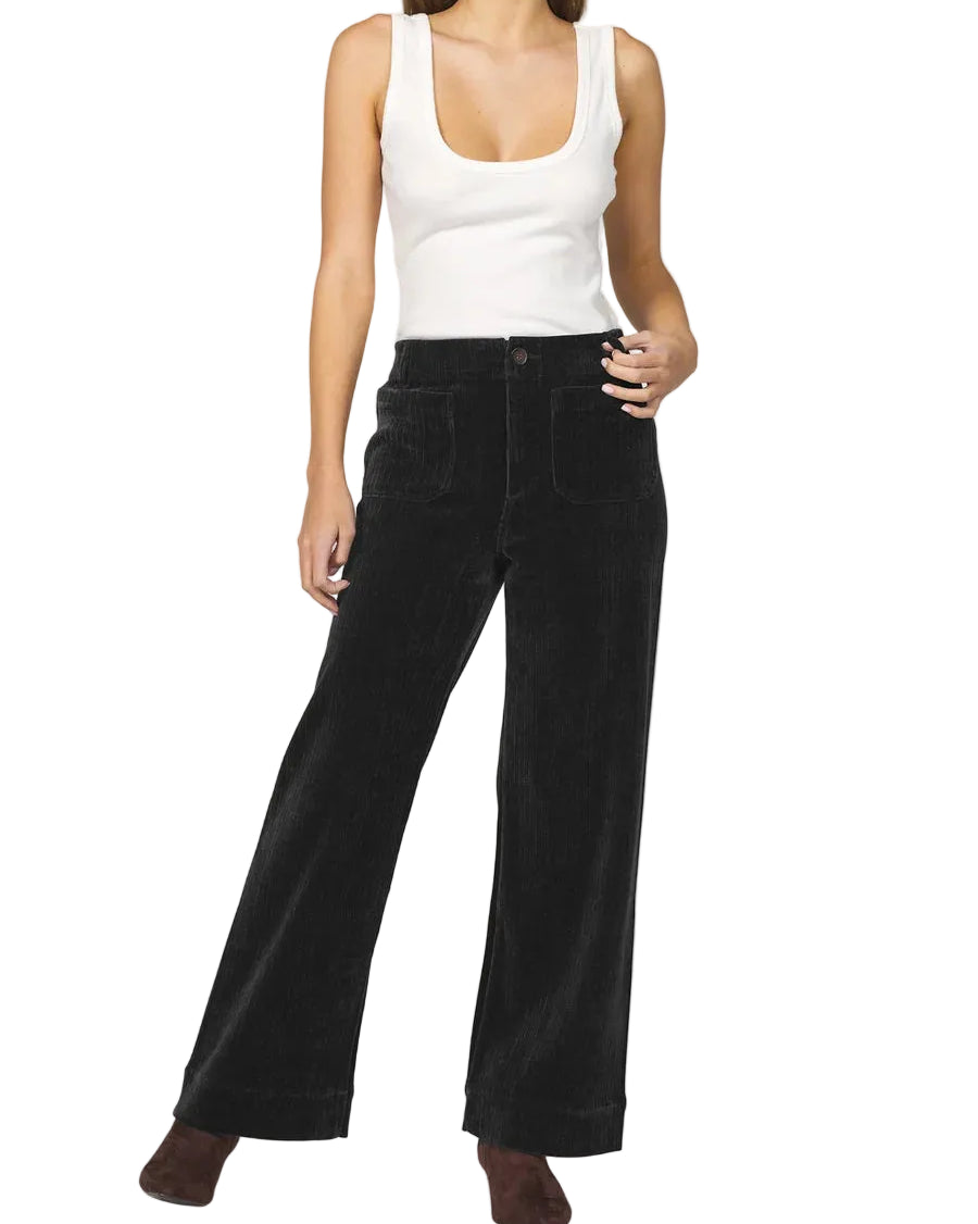 Dear John | Black Cord High Rise Wide Leg Pants
