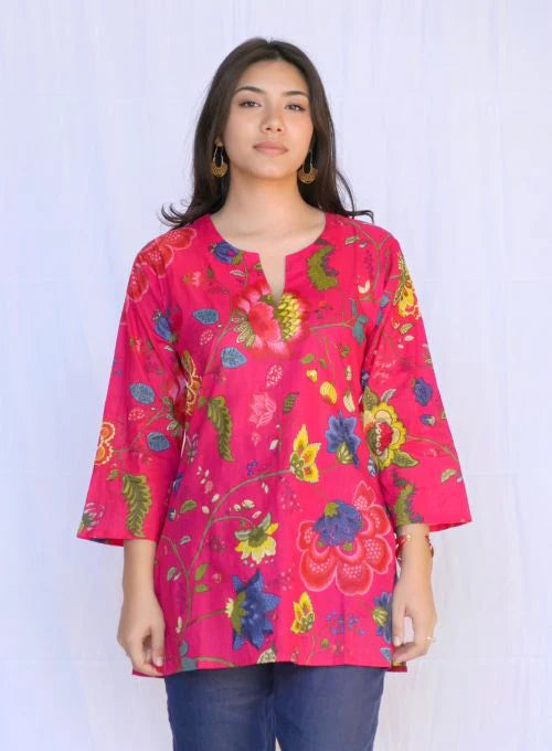 Dolma | Fushia Floral Tunic