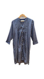 100% Cotton Purple & Gray Button Down Dress  | Dolma
