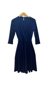 Deep Navy Wrap Dress | Last Tango
