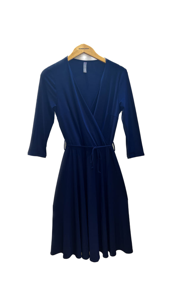 Deep Navy Wrap Dress | Last Tango