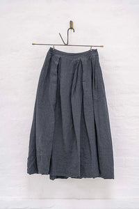 Crisp Linen Jamila Skirt in Zinc | H+ Hannoh Wessel
