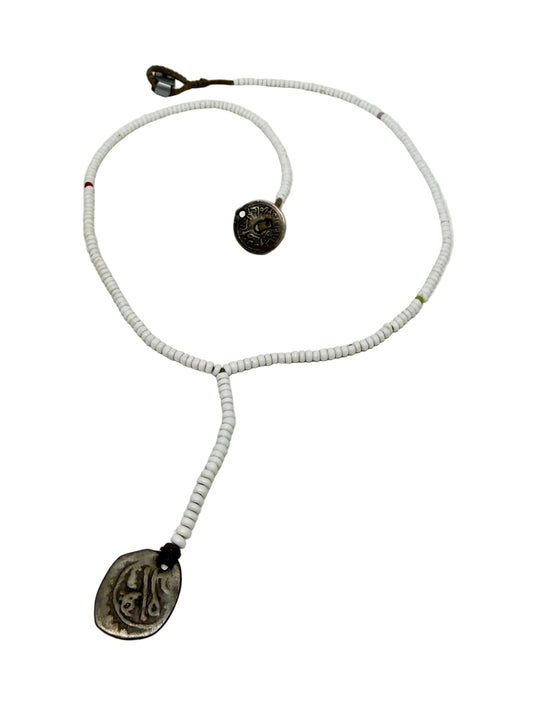 Jewels | Moroccan Silver Amulet and White Beaded Necklace
