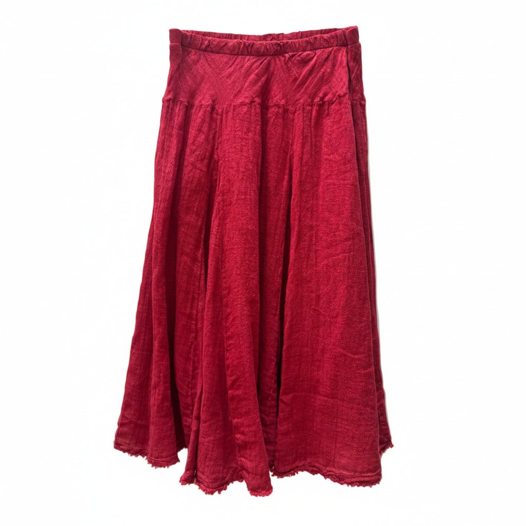 Luna Luz | Red Linen Skirt