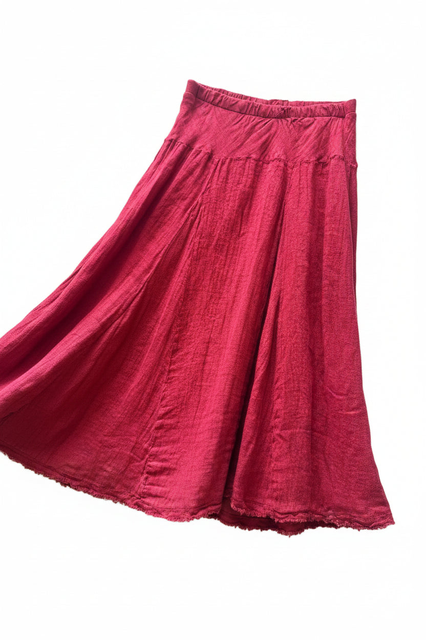 Luna Luz | Red Linen Skirt