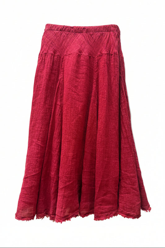 Luna Luz | Red Linen Skirt
