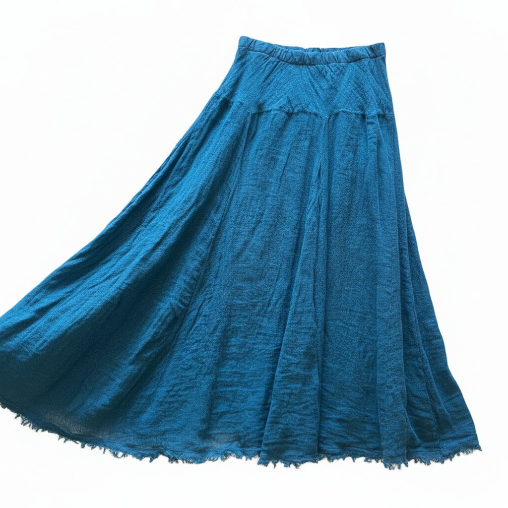 Luna Luz | Dark Teal Linen Skirt