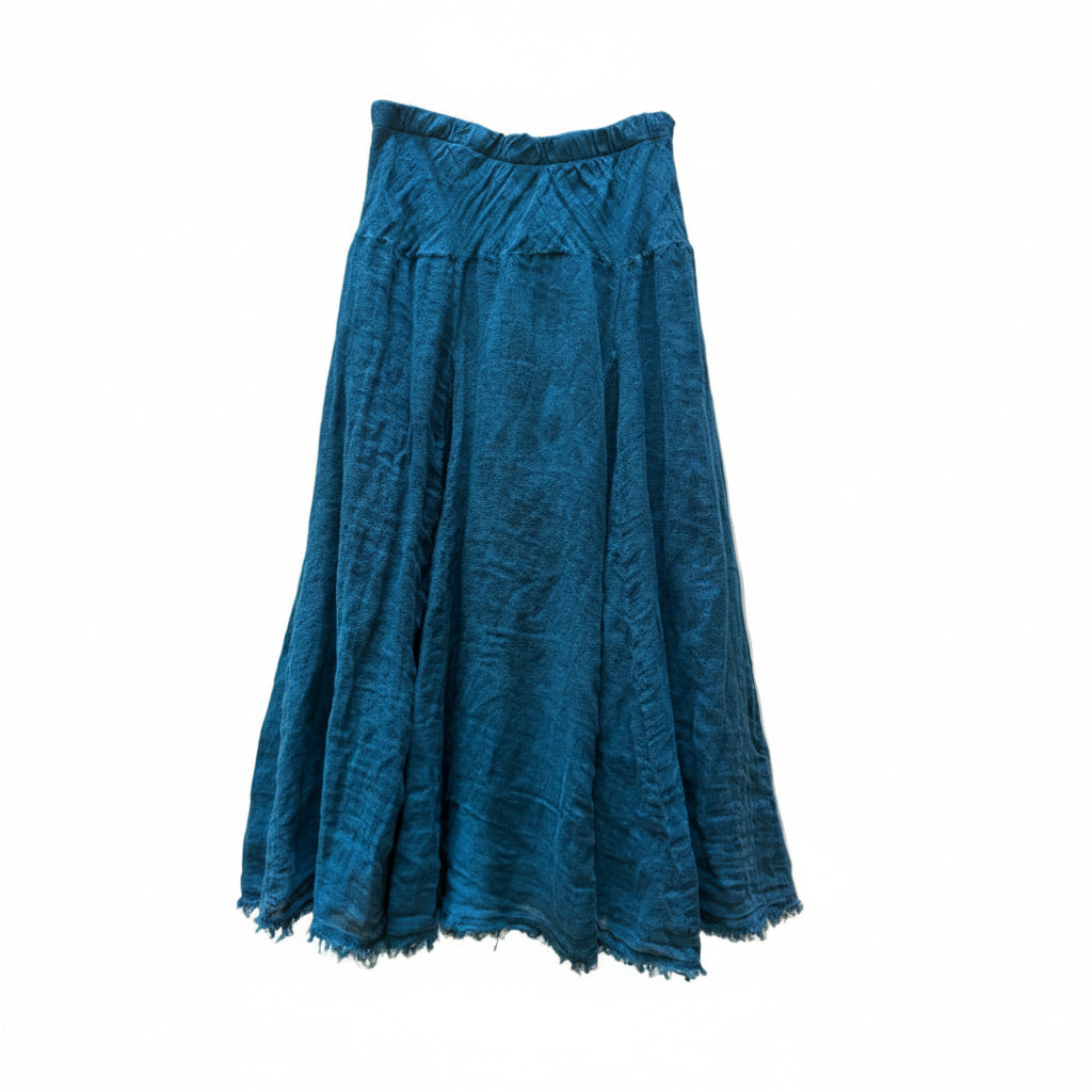 Luna Luz | Dark Teal Linen Skirt