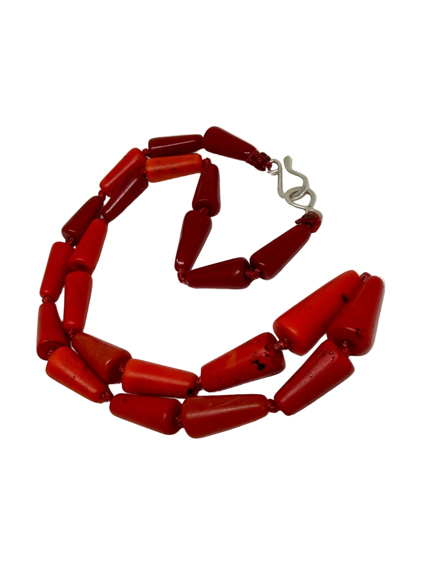 Cottage & Pearl | Red Orange African Trade Bead Necklace
