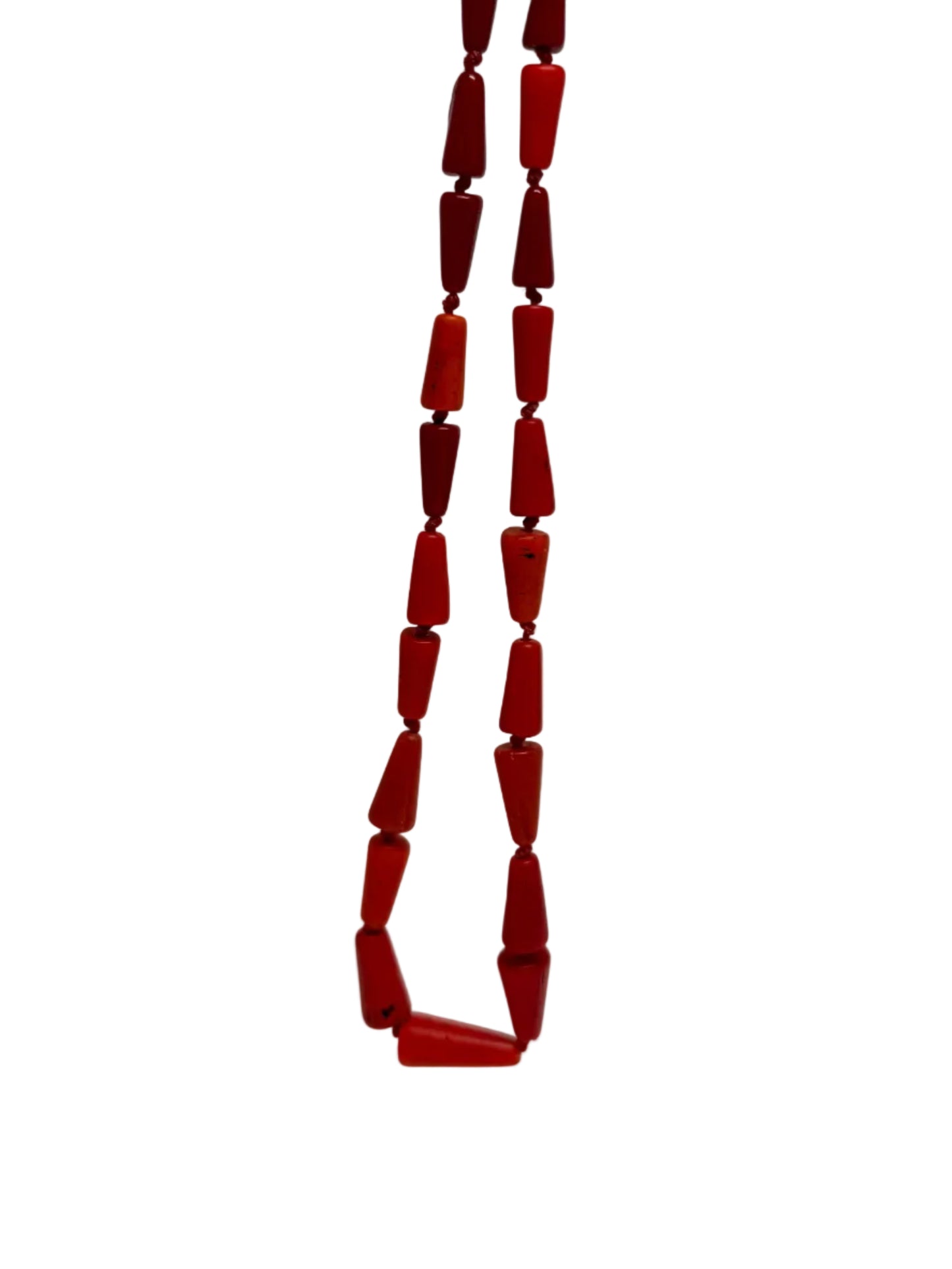 Cottage & Pearl | Red Orange African Trade Bead Necklace