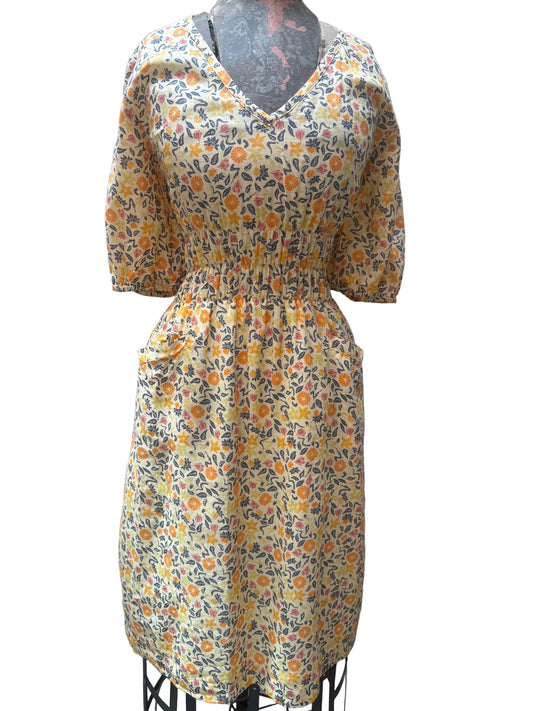 Modaspia | Yellow and Orange Floral Dress